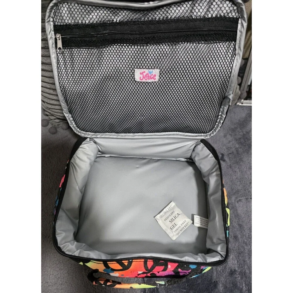 HTF School JUSTICE 2pc BACKPACK & LUNCH BOX TOTE SET EMOJI RAINBOW NwT